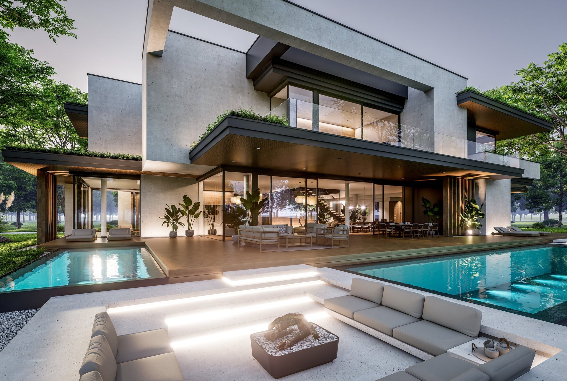 Beautiful restored home at golden hour